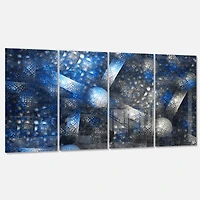 Designart - Crystal Cell Dark Blue Steel Texture