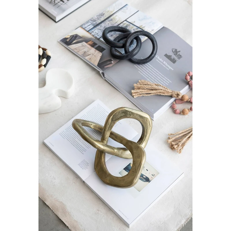 Hello Honey® 9.5" Black Marble Circle Chain Décor