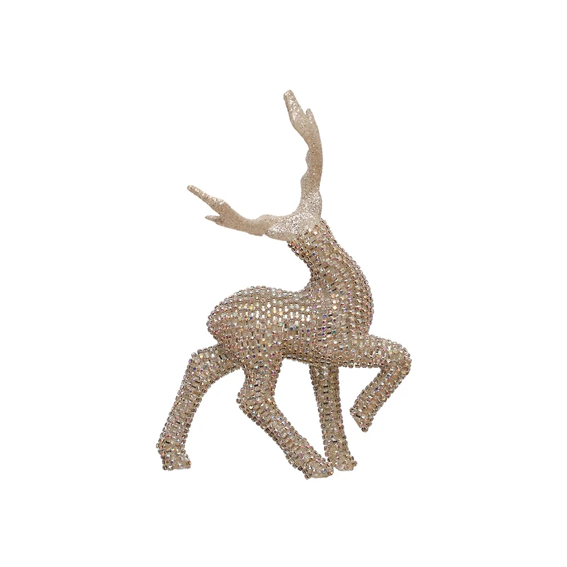 8" Gold Glitter & Crystal Dancing Reindeer Tabletop Décor by Ashland®