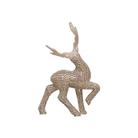 8" Gold Glitter & Crystal Dancing Reindeer Tabletop Décor by Ashland®