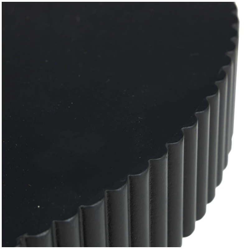 Black Dimensional Ribbed Accent Table