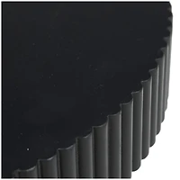 Black Dimensional Ribbed Accent Table