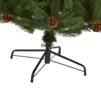 7.5ft. Pre-Lit Rocky Mountain Spruce Artificial Christmas Tree with Pinecones, Clear LED Lights