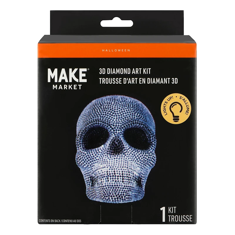 5.5" Skull Light-Up 3D Diamond Art Kit by Make Market®