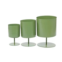The Novogratz Green Modern Metal Planter Set