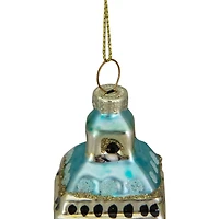 5" Glittered Gold Glass Big Ben Christmas Ornament
