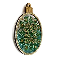 Wonderland Crafts Green & Gold Ball Ornament Bead Embroidery Kit