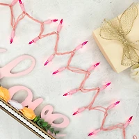 50ct Pink Mini Valentine's Day Light Set 10ft Pink Wire