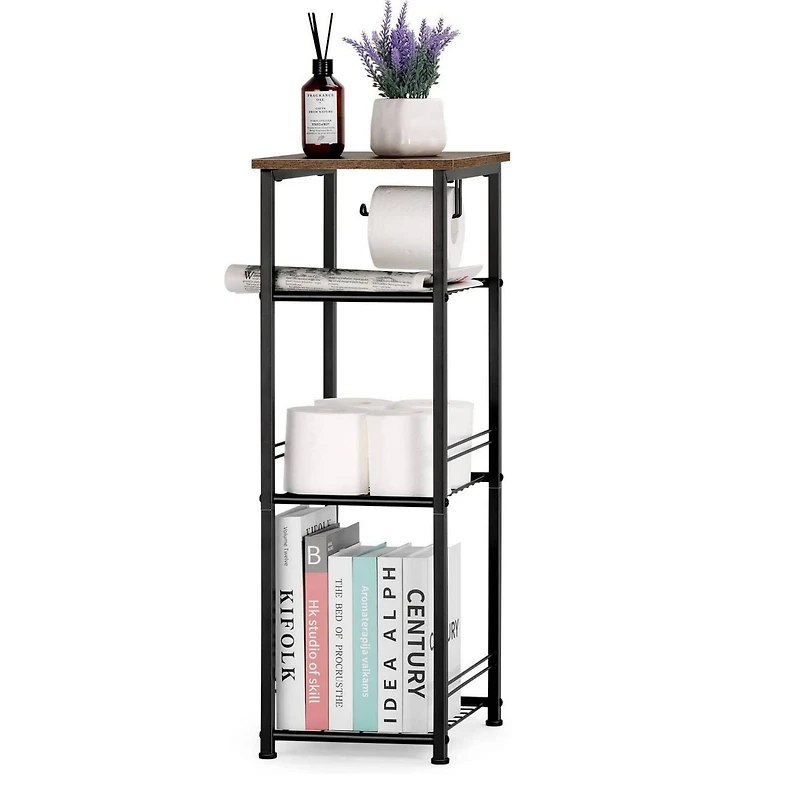 NEX™ 29" Freestanding 4-Tier Storage Shelf with Toilet Paper Holder