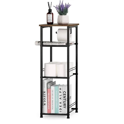 NEX™ 29" Freestanding 4-Tier Storage Shelf with Toilet Paper Holder
