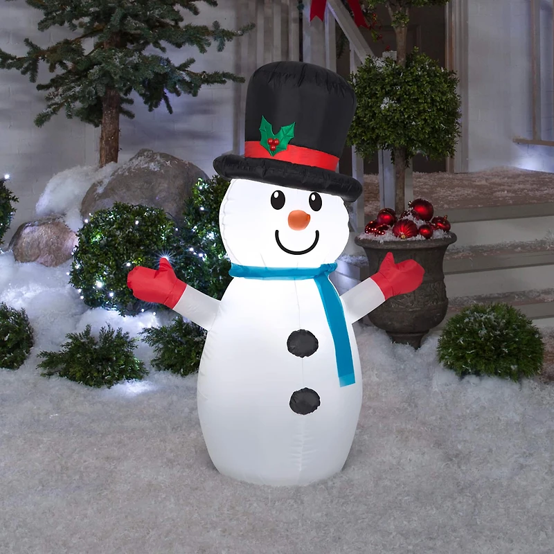 4ft. Airblown® Inflatable Christmas Little Snowman in Top Hat
