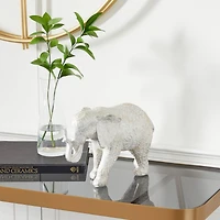 11" White Eclectic Elephant Sculpture