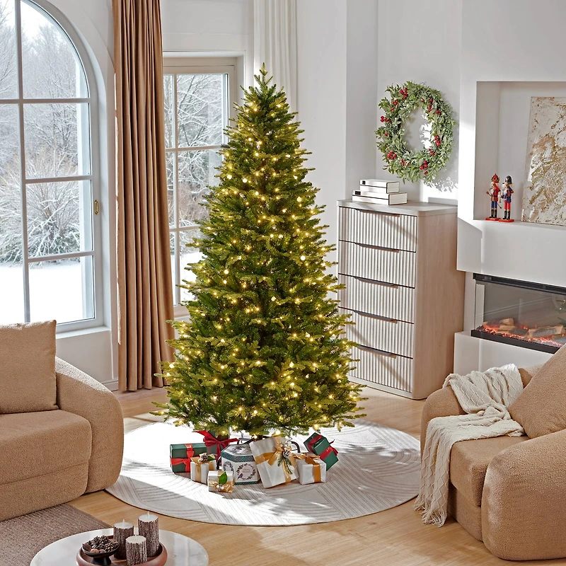 7.5ft. Pre-Lit Dewdrop Spruce Artificial Christmas Tree, Warm White LED Lights by Ashland® - Includes a Tree Storage Bag