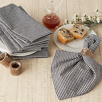 DII® Black & Semi Bleached Gingham Cloth Dinner Napkins, 6ct.