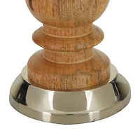 Silver Wood Candle Holder Set