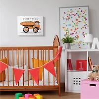 Stupell Industries Orange Dump Truck Traditional Construction Vehicle Canvas Wall Art
