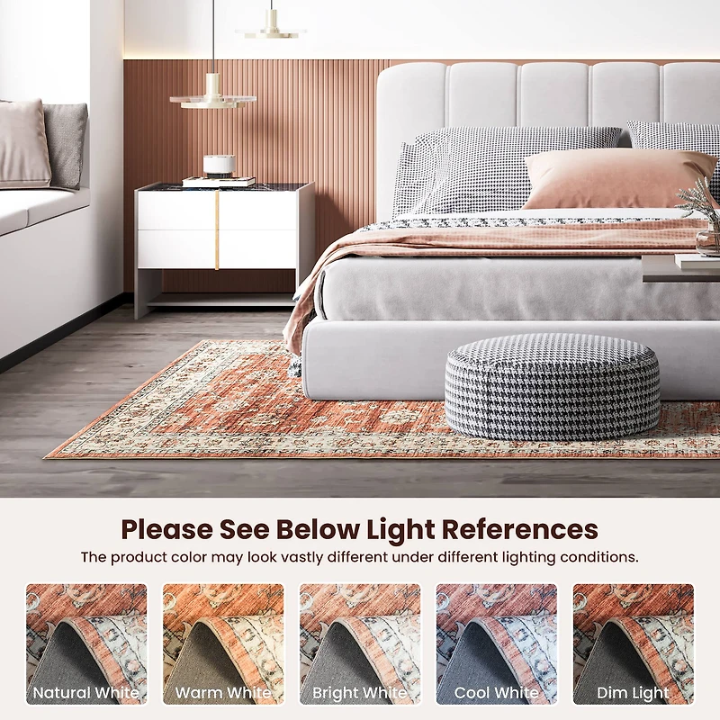 Glitzhome® & Ivory Oriental Area Rug