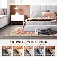 Glitzhome® & Ivory Oriental Area Rug