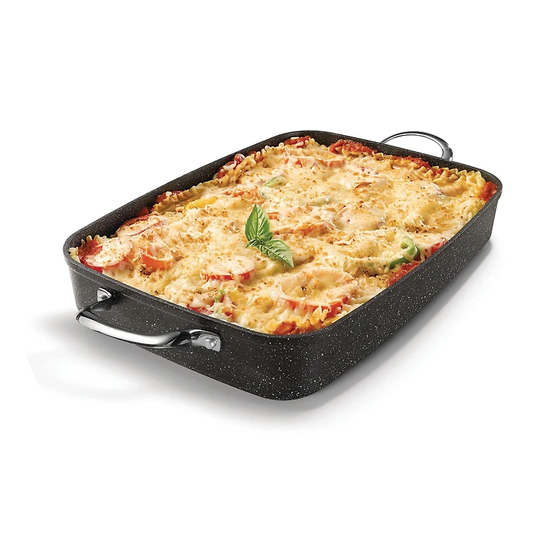 THE ROCK by Starfrit 17" Roaster With Rack & Stainless Steel Handles