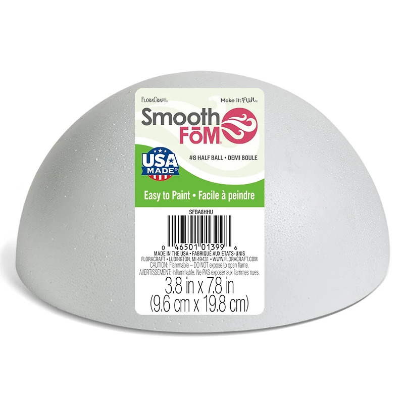 FloraCraft® SmoothFōM® 7.8" Hollow Foam Half Ball