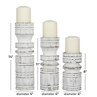 White Coastal Candle Holder Set