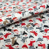 SINGER Christmas Holiday Santa's Snowman Cotton Fabric