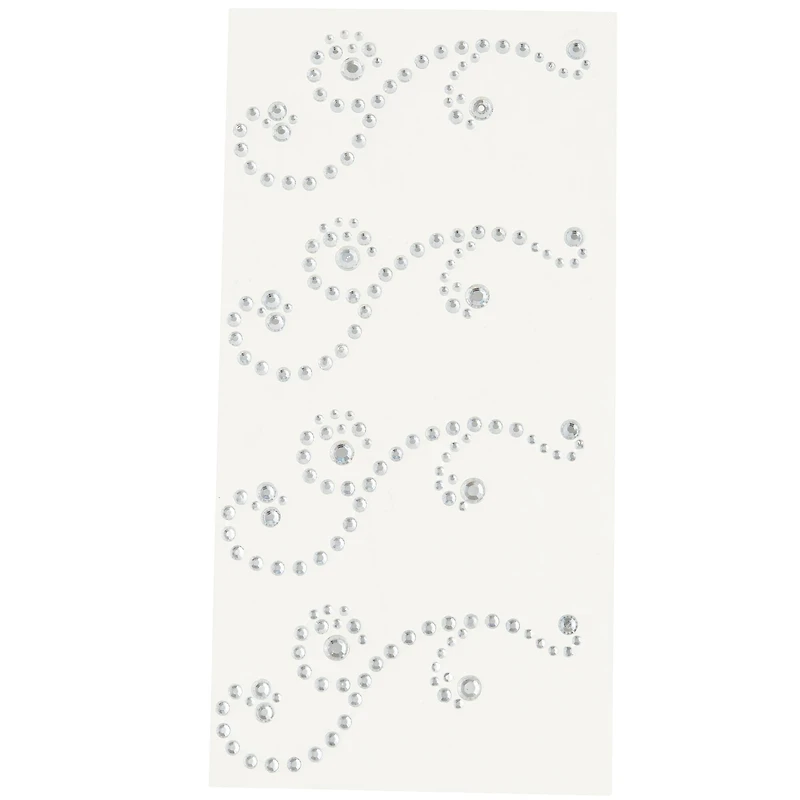 12 Packs: 4 ct. (48 total) Clear Swirl Flourish Adhesive Rhinestones by Recollections™