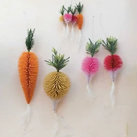 Hello Honey® 3 Pack 23" Red Flocked Radish Bottle Brush Ornaments