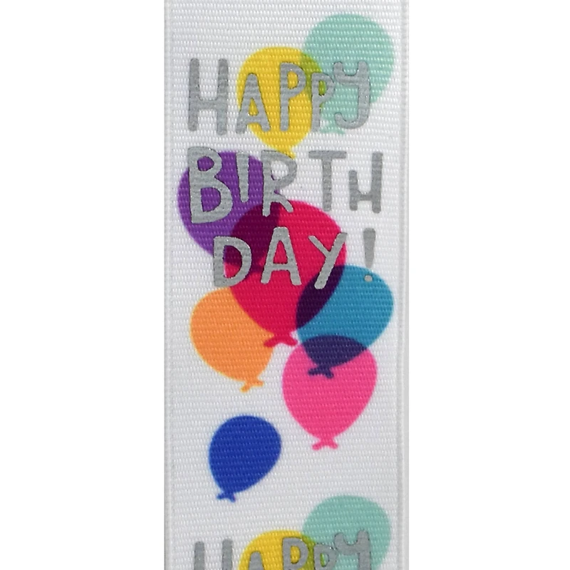 1.5" x 2yd. Happy Birthday Wired Grosgrain Ribbon by Celebrate It®