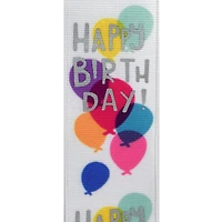 1.5" x 2yd. Happy Birthday Wired Grosgrain Ribbon by Celebrate It®