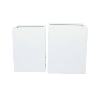 White Modern Planter, Set of 2" 17", 14"