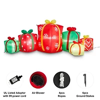 Glitzhome® 8ft. Inflatable Gift Boxes With Lights