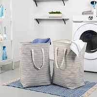 Honey Can Do Gray Collapsible Fabric Laundry Baskets, 2ct.
