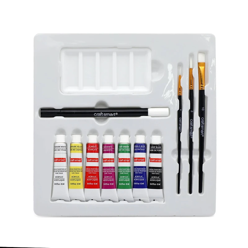 11" x 11" Crow in Graveyard Canvas Painting Kit by Craft Smart®