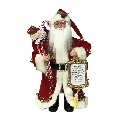 15" Christmas Around The World Santa Claus Decoration