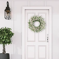 24" Artificial Pea Blossom Floral White Spring Wreath