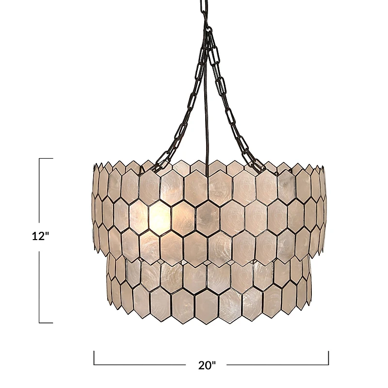 Hello Honey® Capiz 2-Tier Honeycomb Chandelier