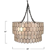 Hello Honey® Capiz 2-Tier Honeycomb Chandelier