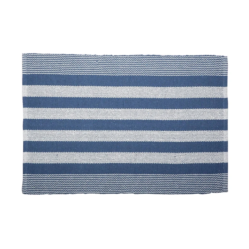 DII® French Blue Cabana Stripe Recycled Yarn Rug, 2ft. x 3ft.