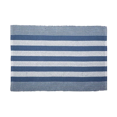 DII® French Blue Cabana Stripe Recycled Yarn Rug, 2ft. x 3ft.