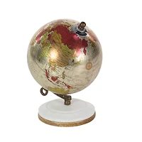 7" White Metal Modern Globe