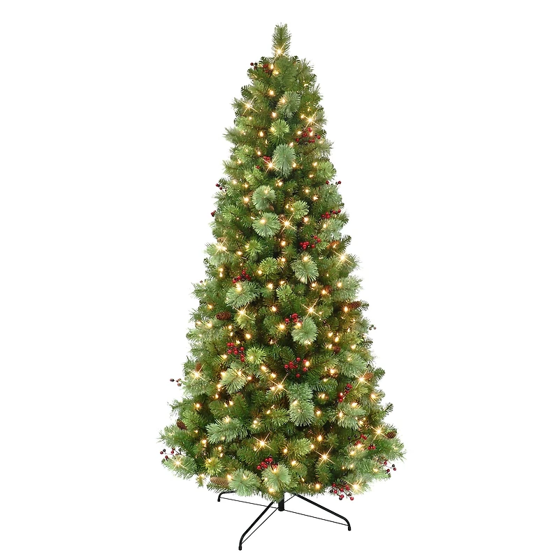 6.5ft. Pre-Lit Washington Spruce Aritificial Christmas Tree, Warm White LED Lights