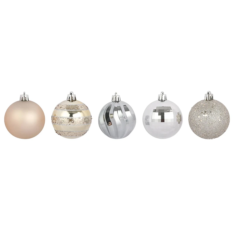 40 Pack 2.2" Champagne Shatterproof Ball Ornaments by Ashland®