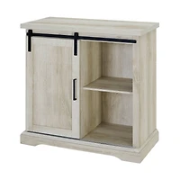 Edison Walker 32" White Oak Sliding Grooved Door Modern Accent Cabinet