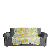 Spring Lemon Fleece Throw