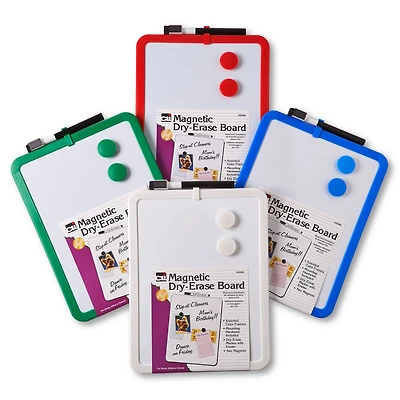 Charles Leonard 8.5" x 11" Assorted Magnetic Dry-Erase Boards, 4ct.