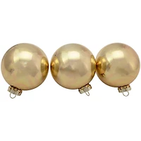 6ct. 3" Champagne Gold 2-Finish Glass Ball Ornaments