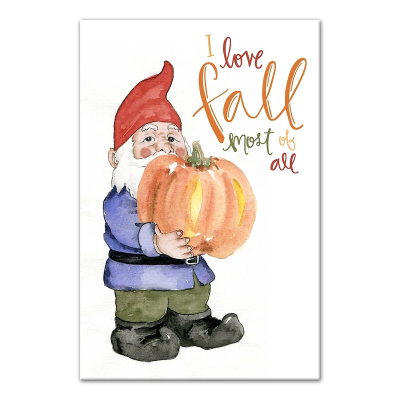 Love Fall Gnome Canvas Wall Art