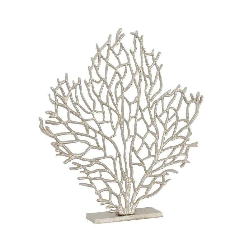 21" Silver Aluminum Coastal Nature Sculpture