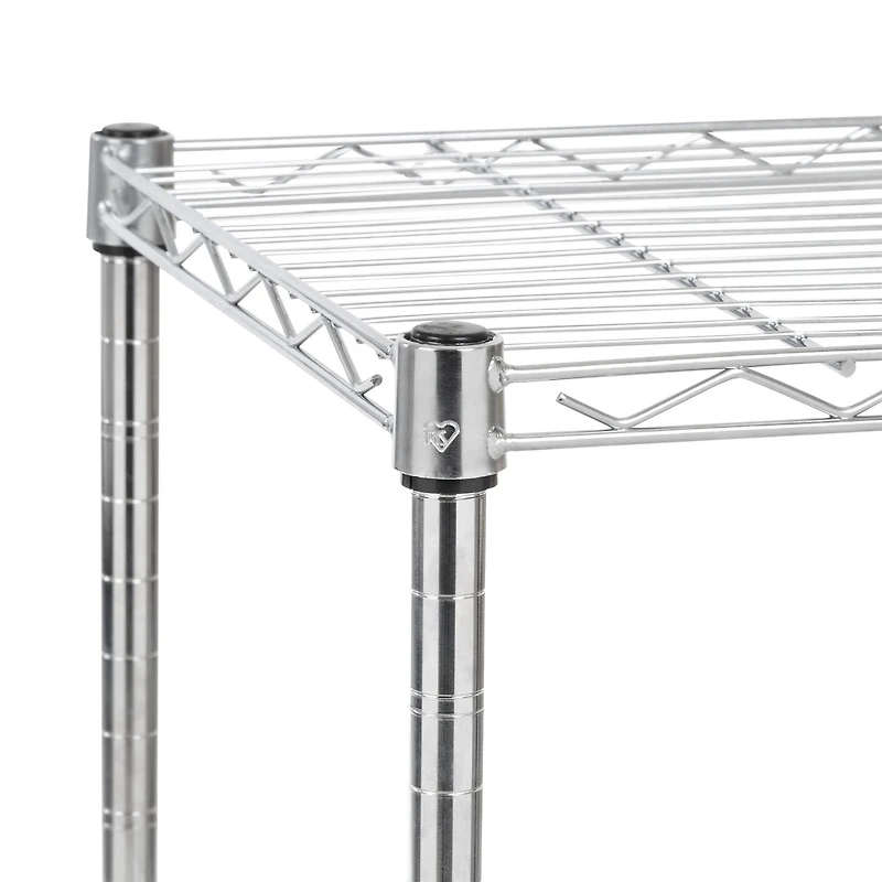 Iris® 32" Silver 3-Tier Rolling Wire Rack Shelf